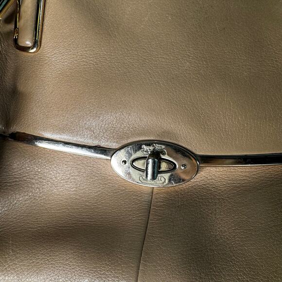 Coach Madison 25169 East West Front Flap Turnlock Satchel Camel & Pink  (READ) - Picture 12 of 16